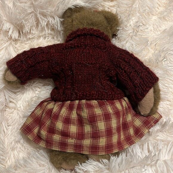 Plush Boyds Bear. Approx 12”. Cranberry/beige - Picture 2 of 6